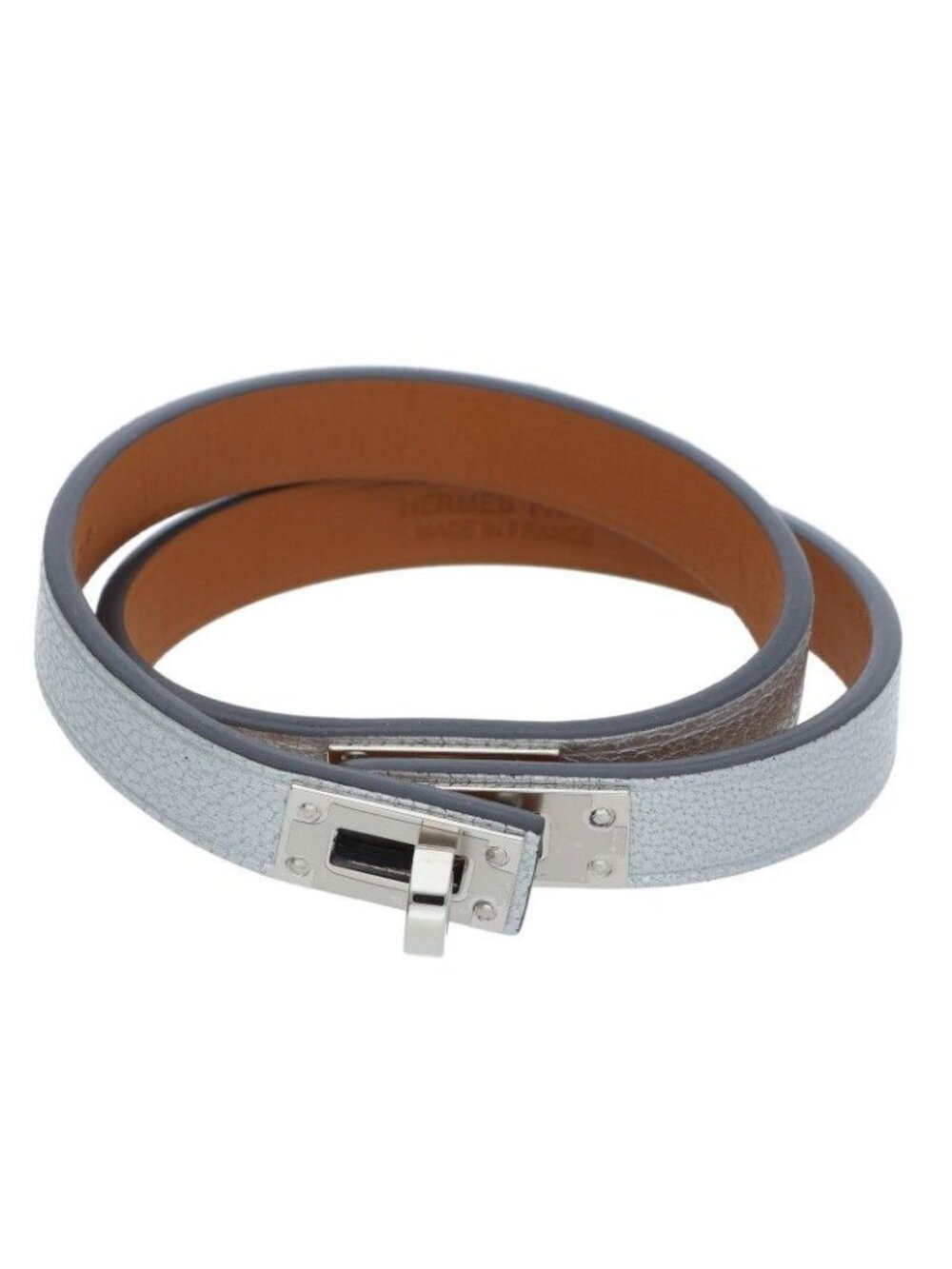Hermes Mini Kelly Double Tour K-engraved Leather Bracelet T2